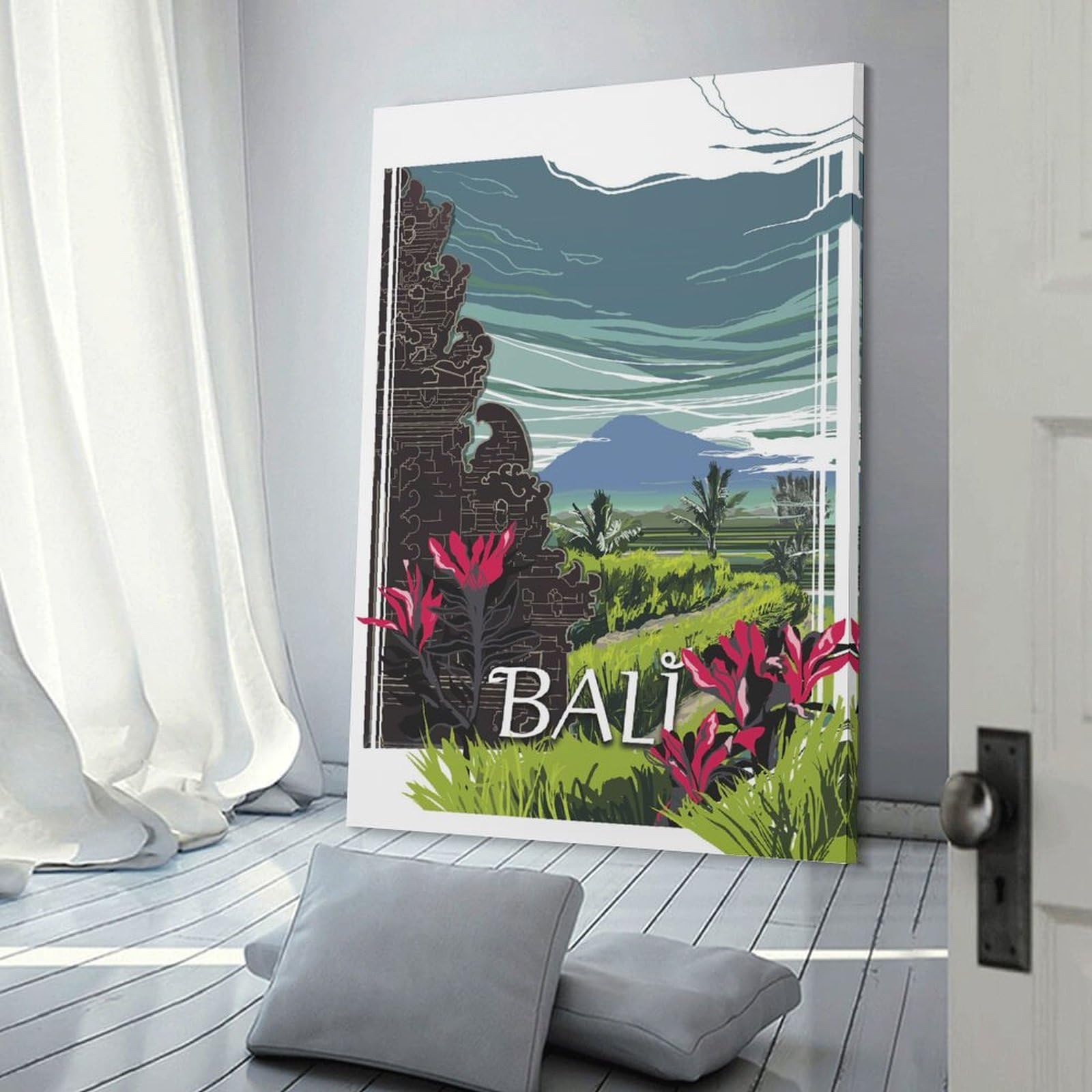 Junmoney Canvas Art Print Bali Travel (5), 24x36inch(60x90cm), for Gallery Wall Decor And Room Displays, Wall Decor Suited to Curated Displays