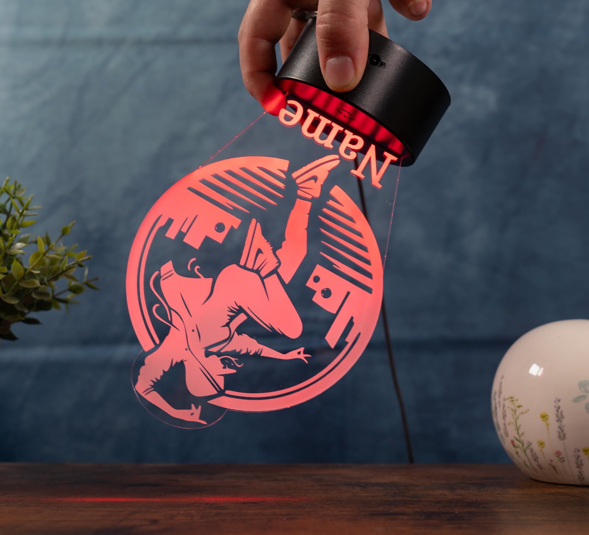 Lampada Hip Hop personalizzata – Luce notturna LED con nome | Regalo di streetdance per ragazze e donne | Lampada decorativa da ballo per cameretta, camera da letto e fan di urban dance