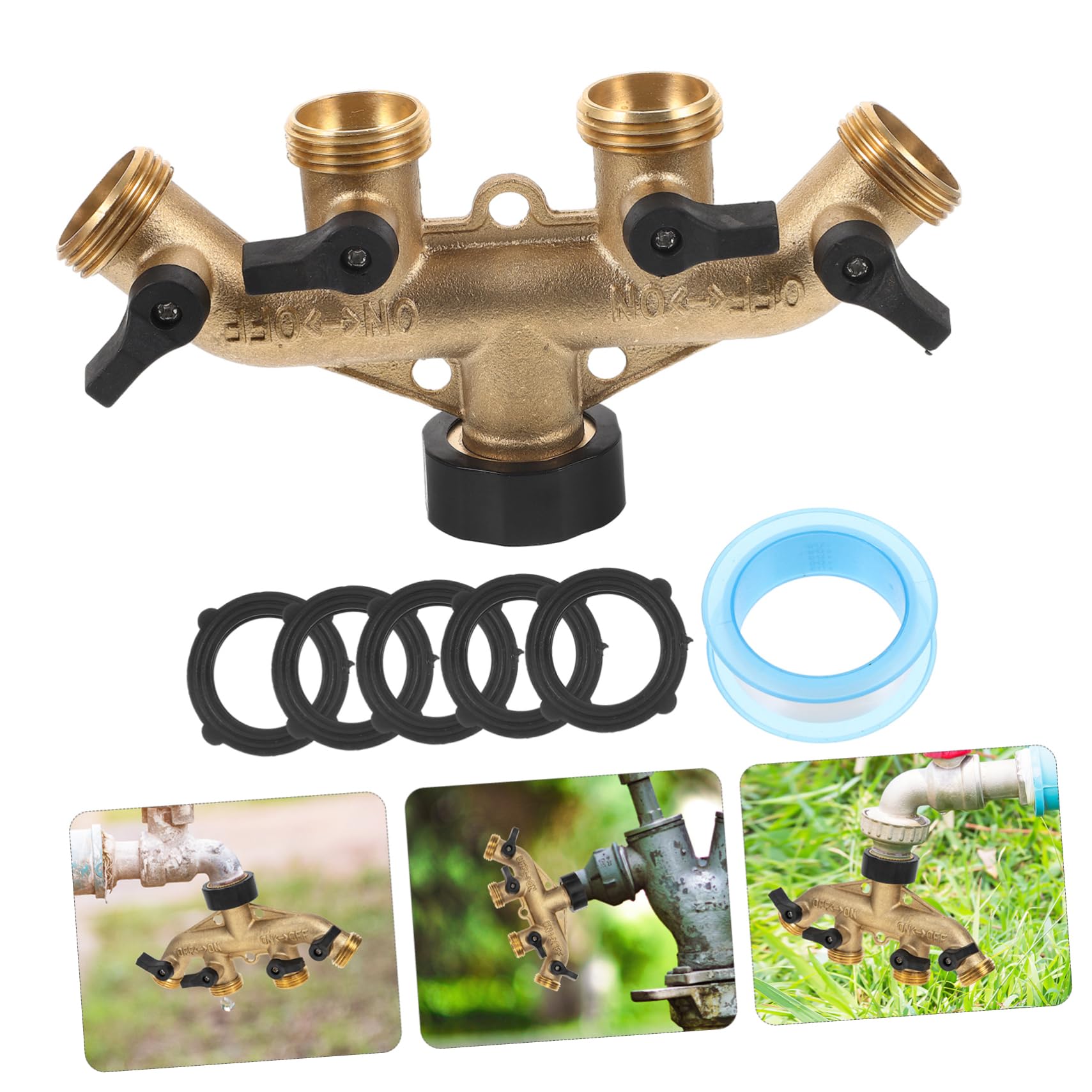 Uonlytech 4juegos Conector De Manguera De Jardín De Vías De Latón para Riego Agrícola y Lavado De Coches Adaptador De Manguera De Alta Presión Accesorio para Sistemas De Agua Exteriores