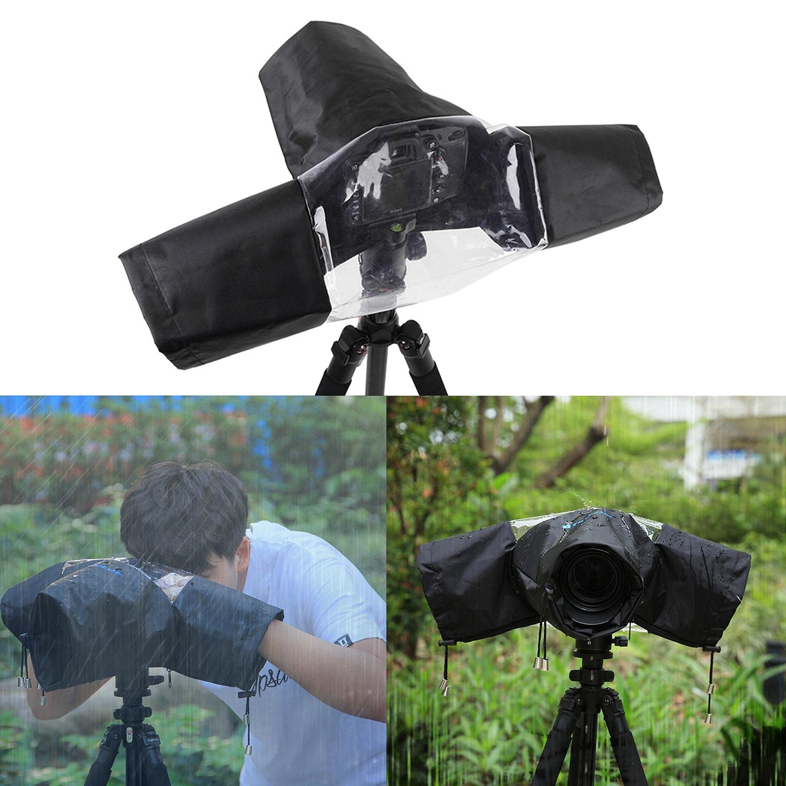 Housse De Pluie étanche Pour Appareil Photo - Transparente, Ajustable, Protection Flash Et Objectif
