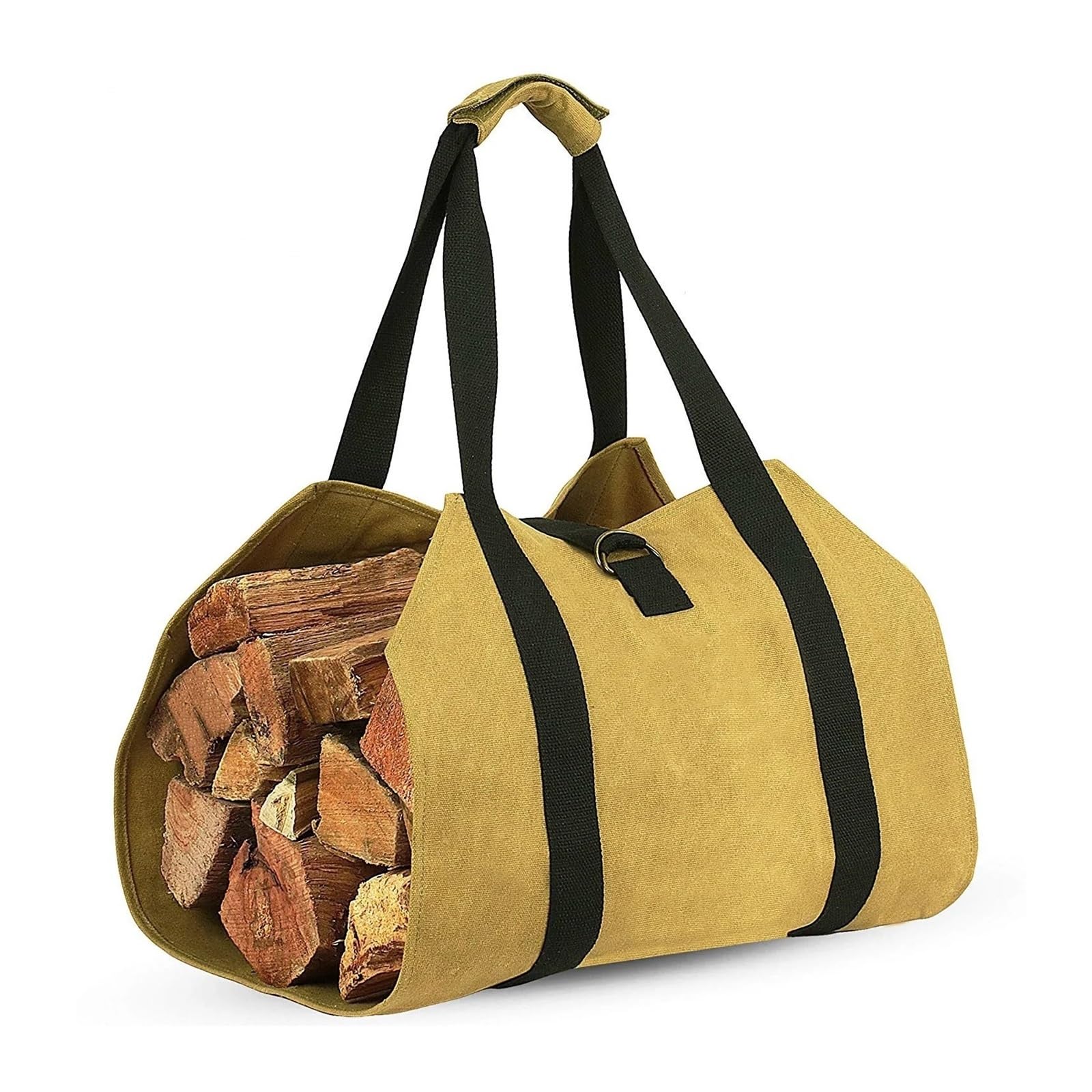 Firewood Storage Bag Waterproof Scratch-resistant Wood Log Carrier Outdoor Camping Holder Carry For Wood(Yellow)