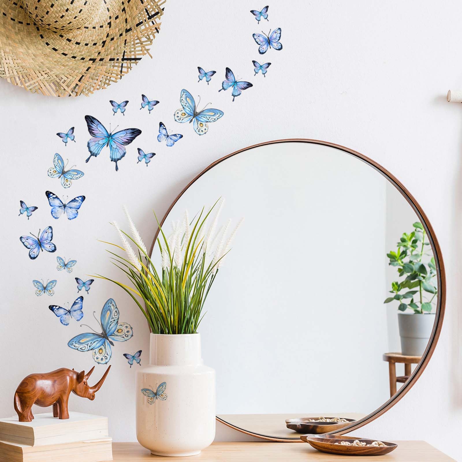 Adesivi Murali Luminose Fluorescenti al Buio, Stickers Murali Farfalla Decorazioni Parete Effetto Notte per Camera da Letto Soggiorno Cameretta Bambini Farfalle Decorative Blu