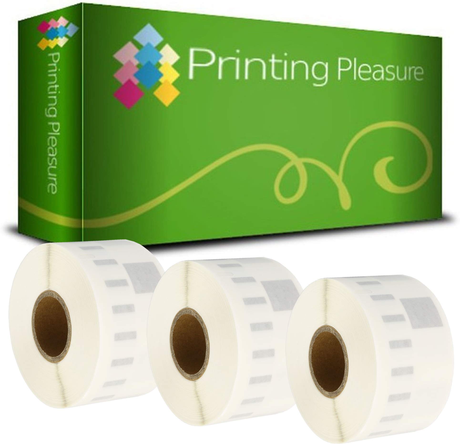 Printing Pleasure 3 x 99013 Compatible Clear Address Labels Rolls for LabelWriter & Seiko Label Printers | 36mm x 89mm | 260 Labels per Roll