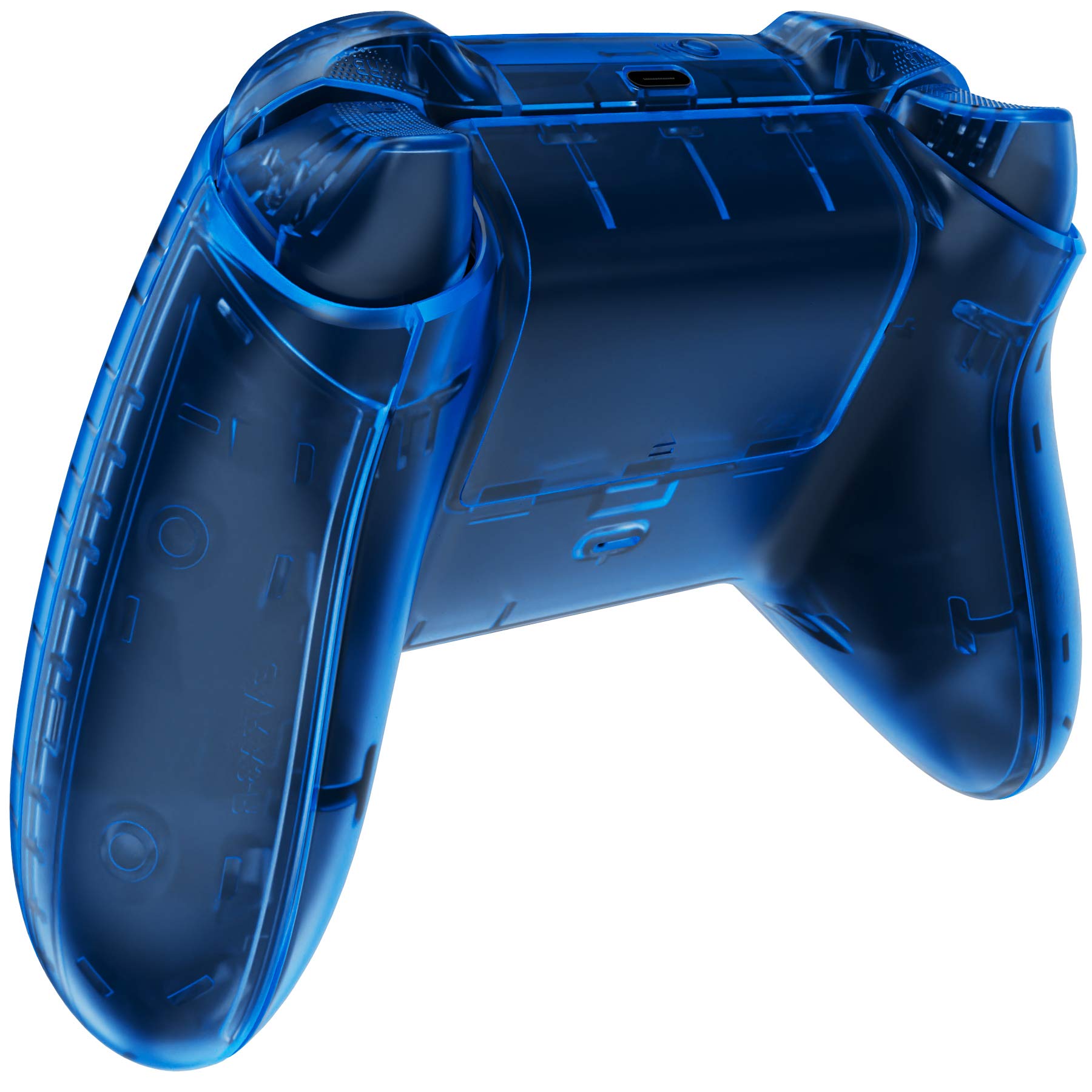 eXtremeRate Carcasa Transparente para Xbox Series X S Mando Carcasa Completa Protector Placa Trasera Funda Frontal Empuñadura Agarre con Botones para Xbox Series S X Control-No Incluye Mando(Azul)