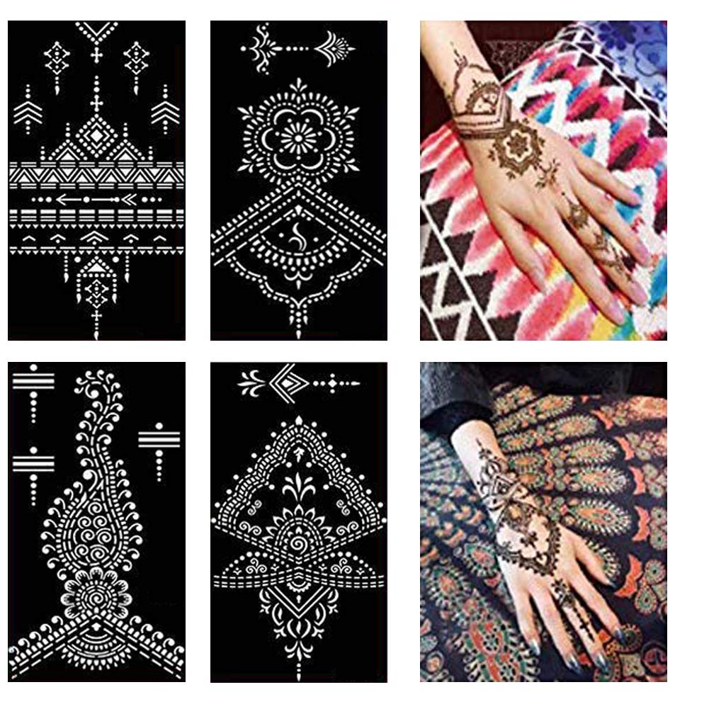 Henna Tattoo Stencils Kit Henna Paste Cones Stencils Hand Body Art
