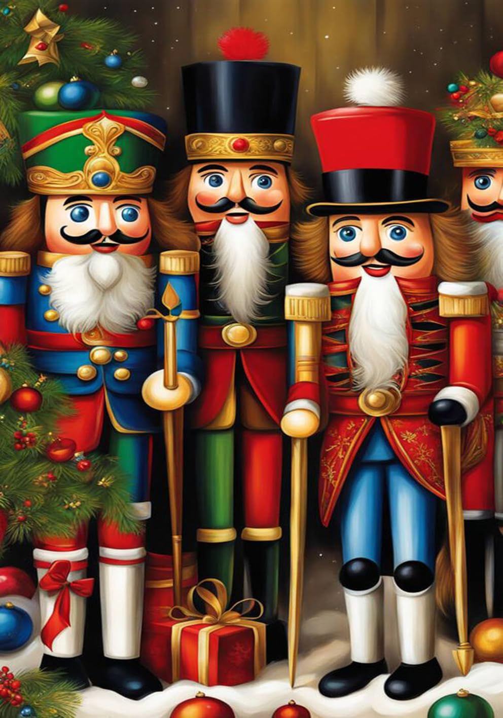 YIMORE 5D DIY Diamond Art Painting Kits Flower Arts ，Full Round Drill Crystal Rhinestone Embroidery for Home Wall Decor (Christmas Seris)