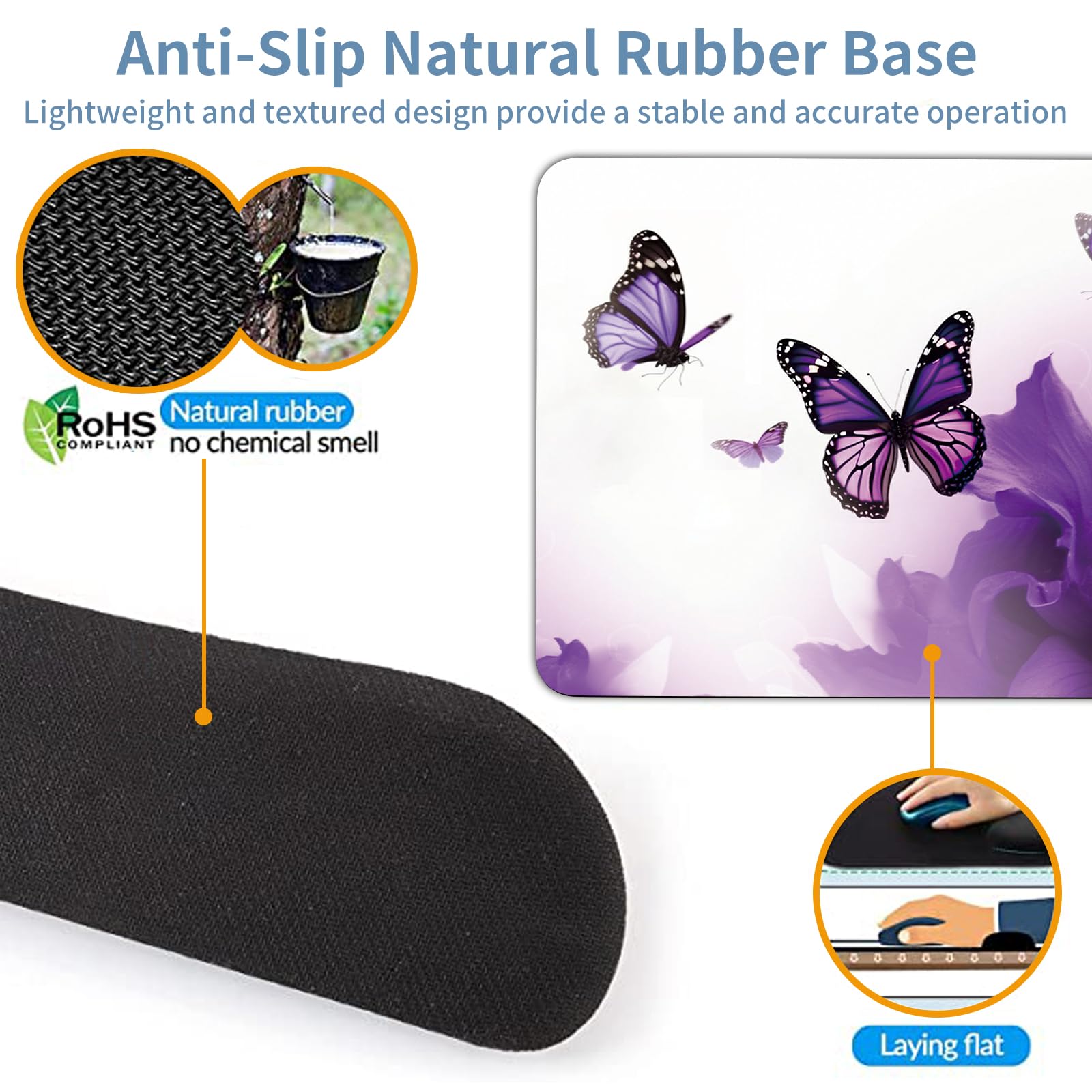 Keyboard Wrist Rest Set - Purple Ergonomic Support -5