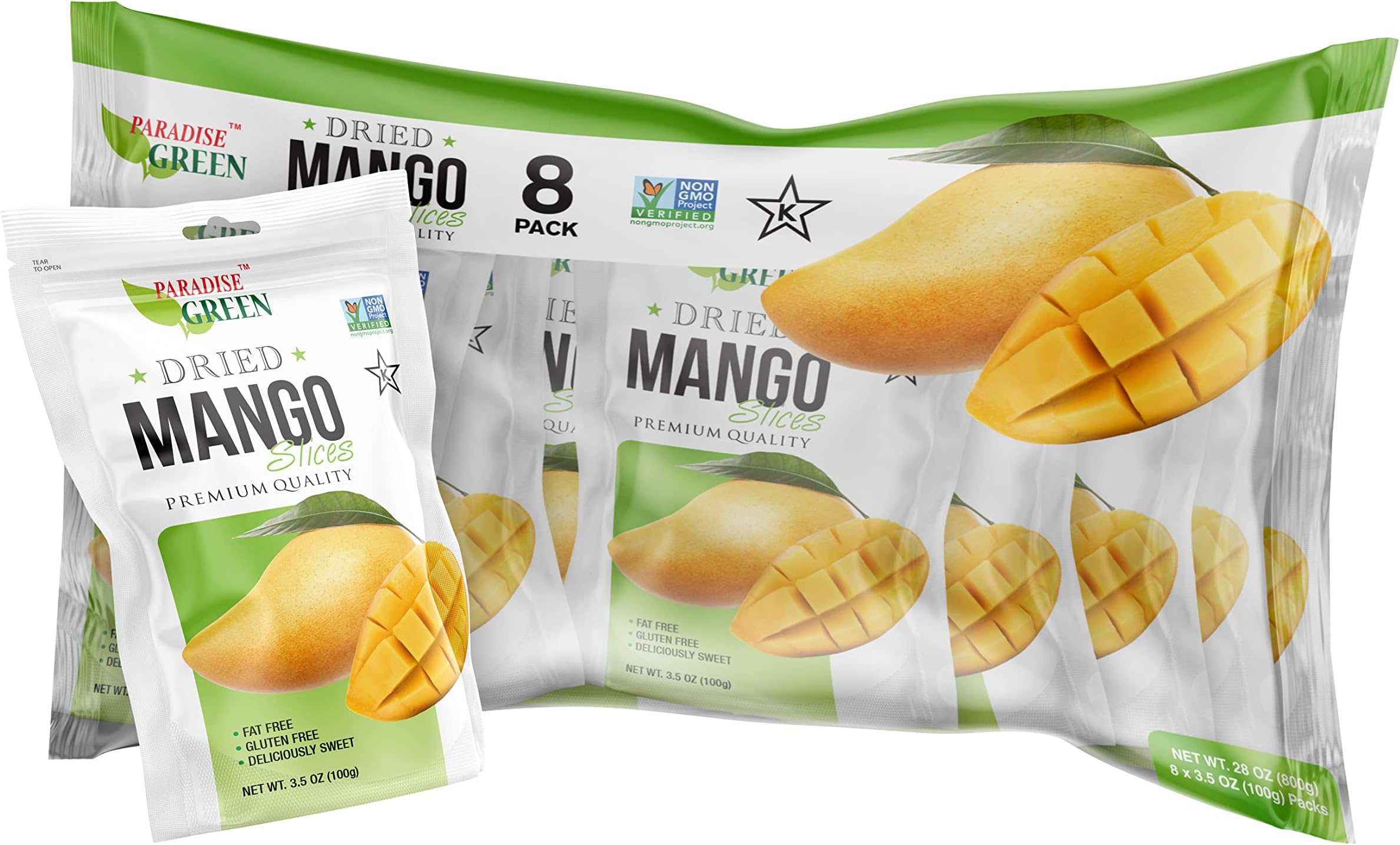 dried Mango 28 ounce sweet dehydrated thai Mangoes sun dried In nature (8 bags X 3.5 ounce) (1 Pack)