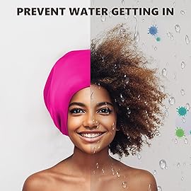 YOGINGO Extra Large Swim Cap for Women and Men Adult Youth,Waterproof Silicone Swim Cap for Very Long Hair, Thick Curly Hair & Dreadlocks Braids Weaves Afro Hair (Single Rose)