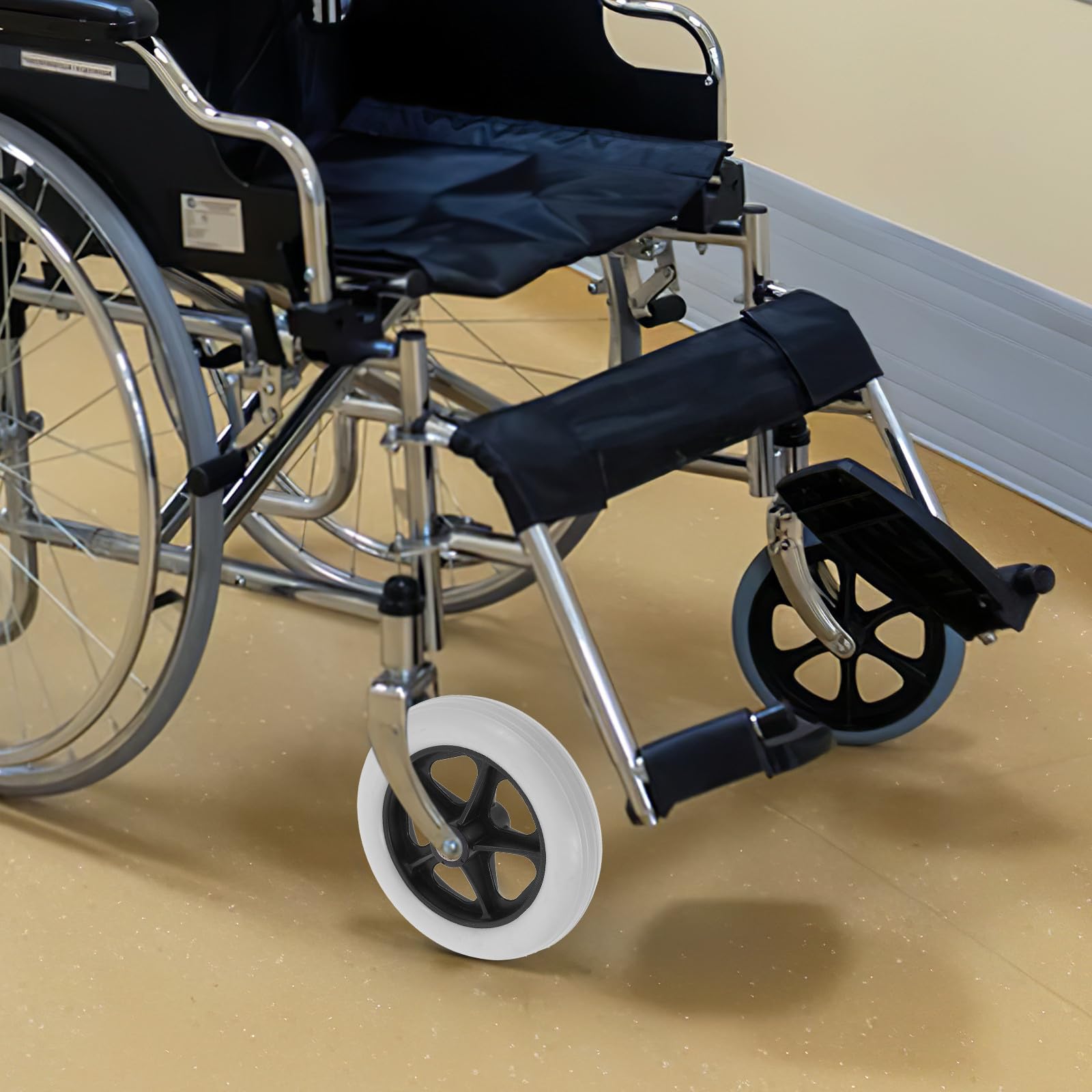 Ruote di Ricambio Anteriori in PVC 2 Pezzi per Deambulatore e Carrello della Spesa Installazione Facile