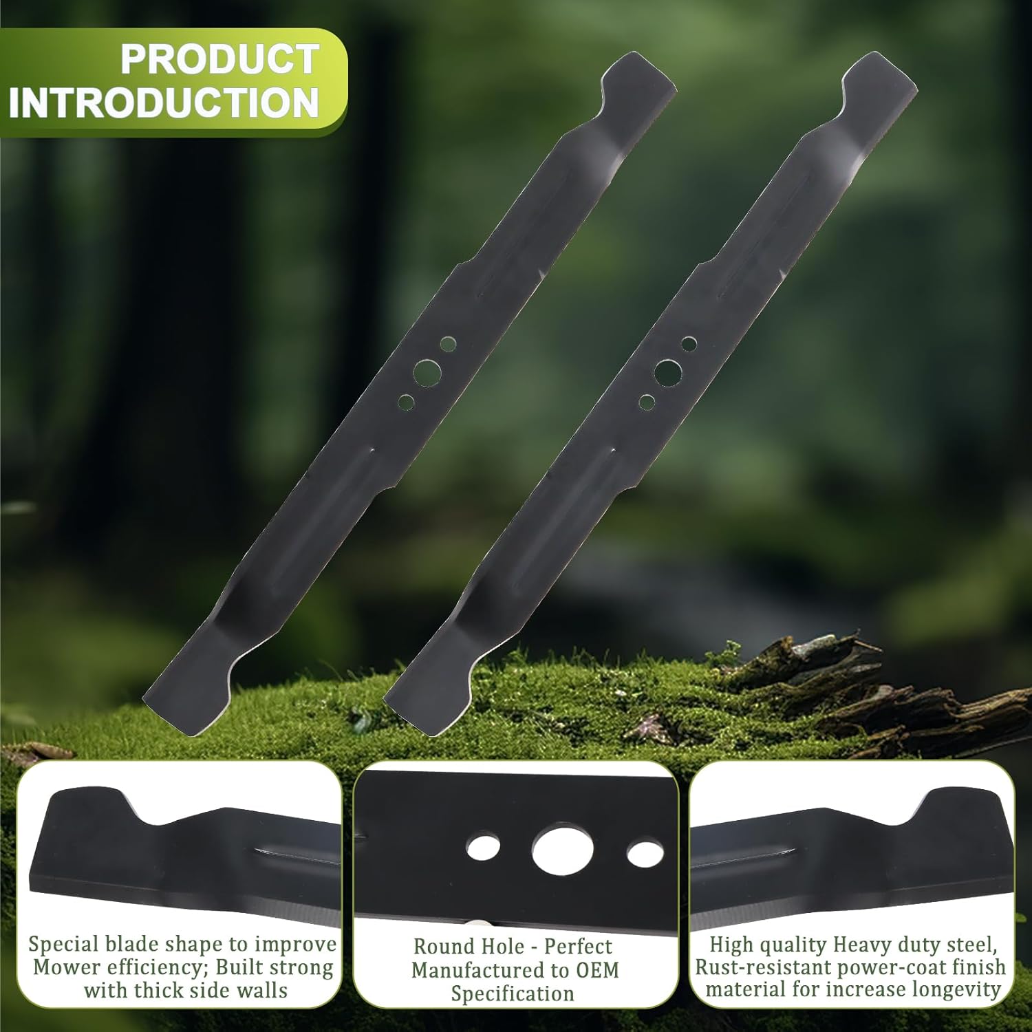 AB4200D Mower Blade Set Compatible with EGGO Power+ 42”Z6 Zero Turn Riding Mower Models ZT4204L, 2 Pack 21 Inch Mulch Lawn Mower Blade