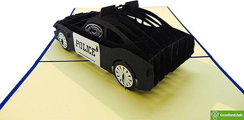 Miniatura 2 de Coche de policía, tarjeta emergente, tarjetas de felicitación emergentes 3D, para cumpleaños, día de San Valentín, día de la madre, primavera, día