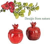 Vista 4 de Sal Bodega 2 PCS Cerámica Granada En Forma De Tazón De Sal Con Tapa Y Cuchara