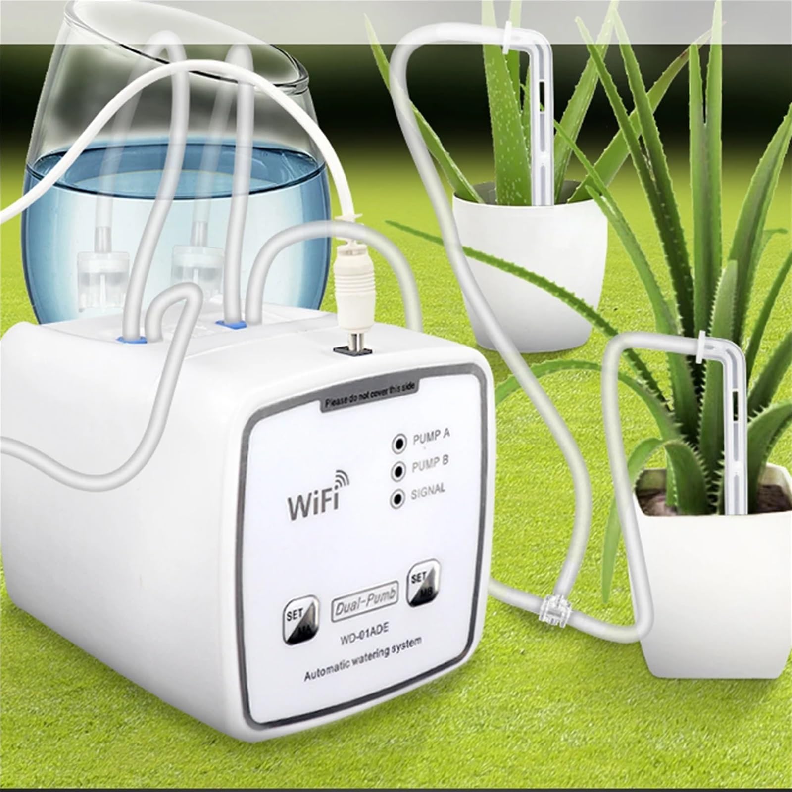 Programmatore di irrigazione. Dispositivo di irrigazione Intelligente WiFi Controller del Sistema di irrigazione a Goccia Automatico temporizzato a Doppia Pompa (20 Pots)