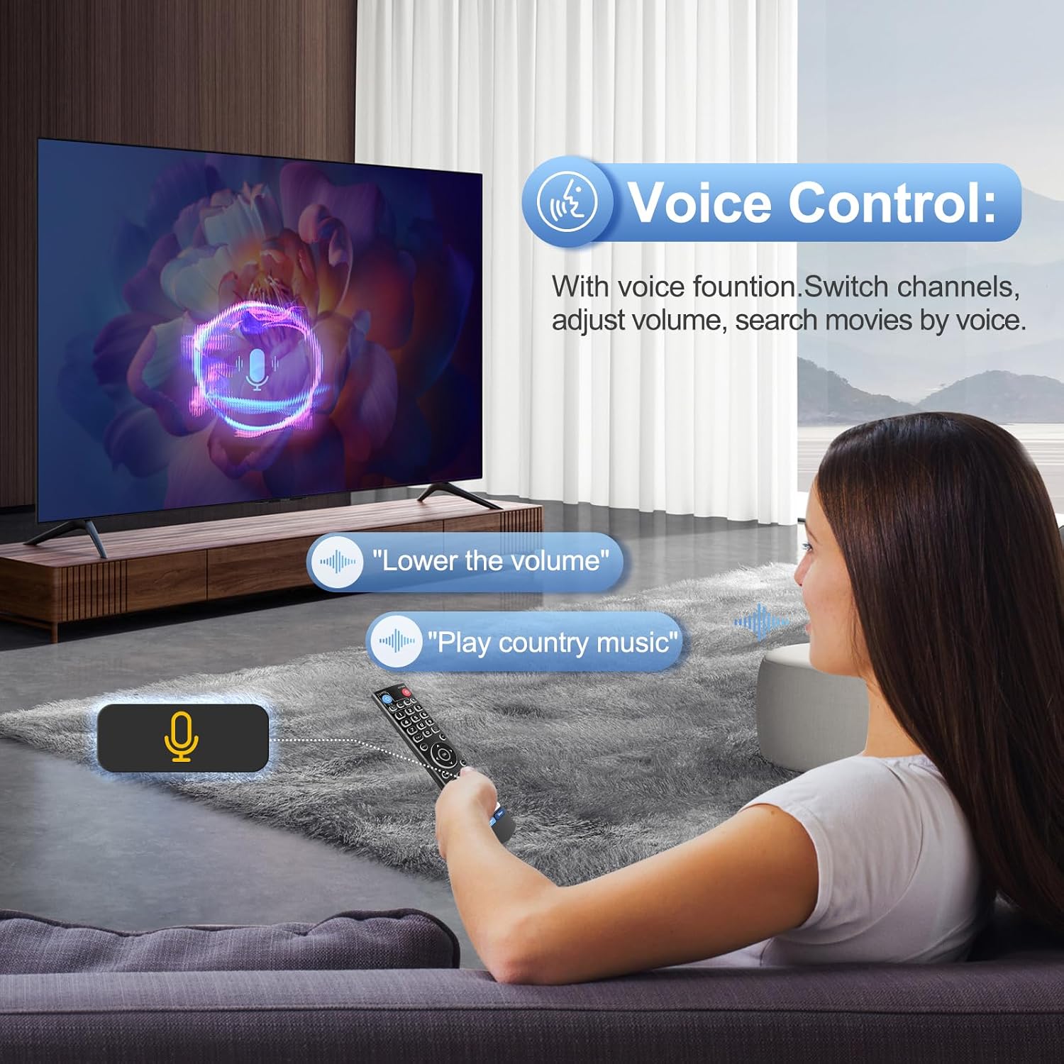 Backlight Voice Remote Control Replacement Compatible for vSeeBox V5 Pro,3 Pro, V3 Plus