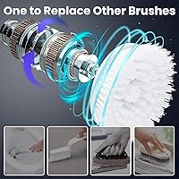 Vista 2 de Cepillo giratorio eléctrico inalámbrico, cepillo de limpieza recargable de mano, cepillo de ducha inalámbrico, adecuado para limpiar