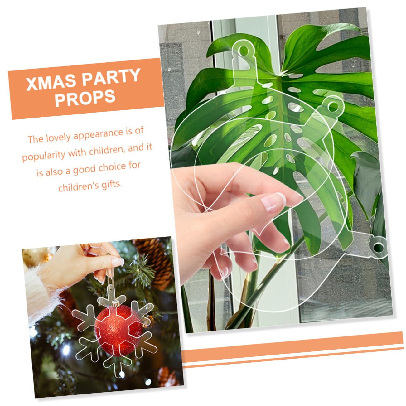 Ciieeo 60 STK Acryl-Schneeflocke Christbaumschmuck Christbaum anhänger Leere weihnachtsverzierungen Weihnachtsbaumschmuck Layout-Zubehör für Weihnachtsszenen Weihnachtsbaum-Anhänger