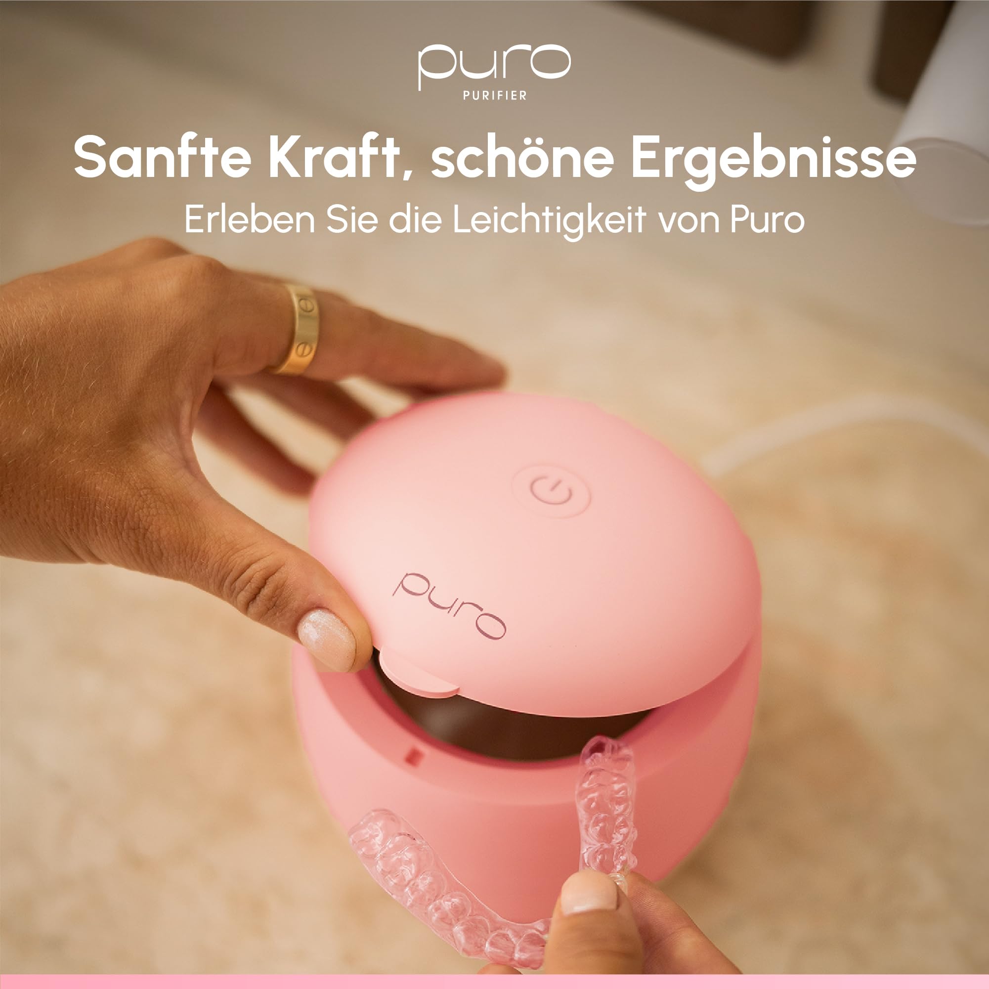 Ultraschallreinigungsgerät 42kHz für Zahnschienen, 200ML Dental Pod, Schmuck & Zahnprothesen - Leise & Hygienisch Ultraschallreiniger, Kompakt & Stilvoll Ultrasonic Cleaner mit Timer
