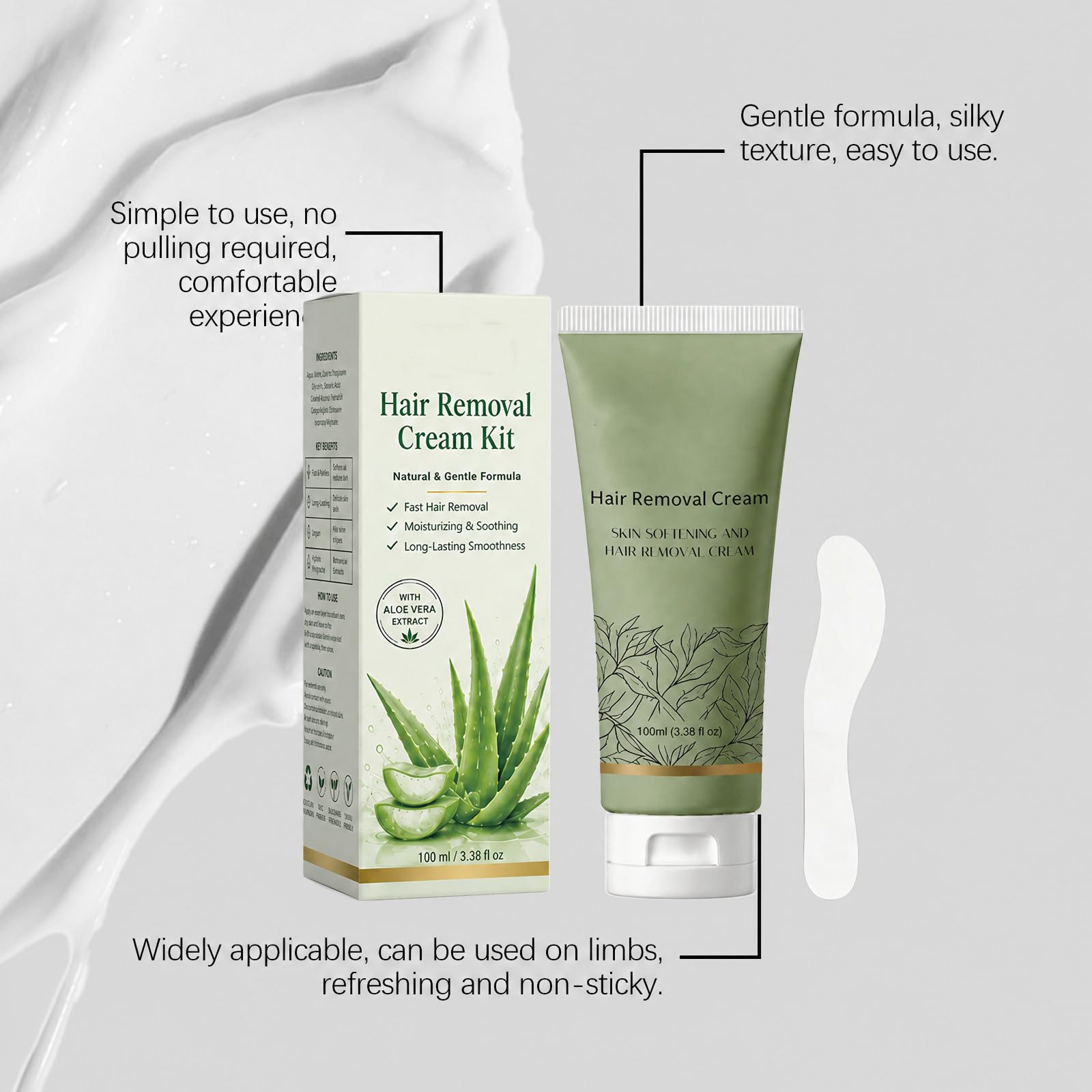 Delicato Bikini Depilazione Crema per la Pelle Sensibile, Corpo & Crema Depilazione Viso per le Donne e gli Uomini, Sensibile Cheveu Remover Pasta per Gambe Braccia Ascelle (5 pezzi)