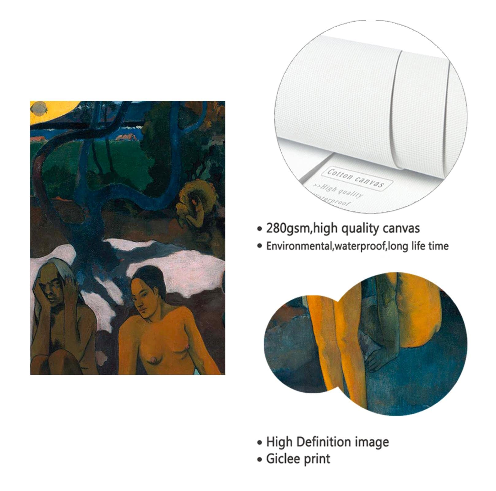 Via Vela impression d’affiche d’où venons-nous d’où allons-nous sur toile art mural peintures célèbres œuvres d’art pour la décor intérieure de la chambre 35x105cm cadre intérieur