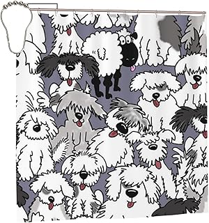 Old English Sheepdogs Shower Curtain,Waterproof Polyester Fabric Decorative Bathroom Bath Curtains 72×72in
