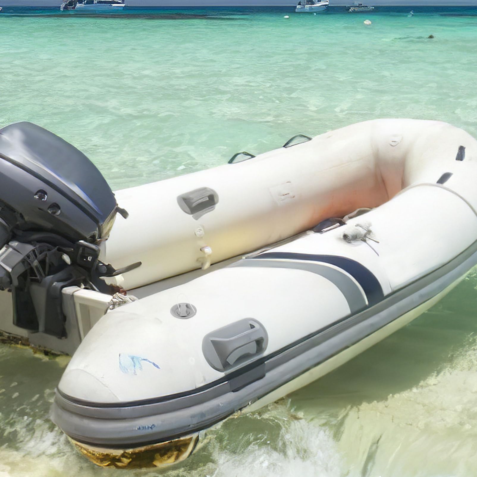 SUPVOX Valvola Aria per Gommone Palloncino Kayak Valvole Cuscino Gonfiabile Galleggia Pompa Valvolare Tappo Valvola Aria Gas Auto Kit Tubi Misura Gommone da Pesca Barca Remare Grey Vedere