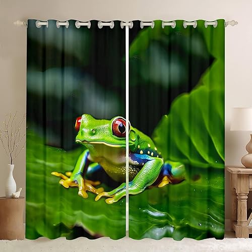 Miniatura 8 de Feelyou - Cortinas de mapache para ventana con diseño de mapache para niños y niñas en 3D con temática de animales para decoración de la habitación