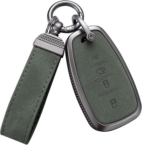 Miniatura 12 de YO&YOYE Compatible con cubierta de llavero Chevy con llavero de cuero Funda protectora para llave Chevrolet Equinox Malibu Cruze Camaro Tahoe