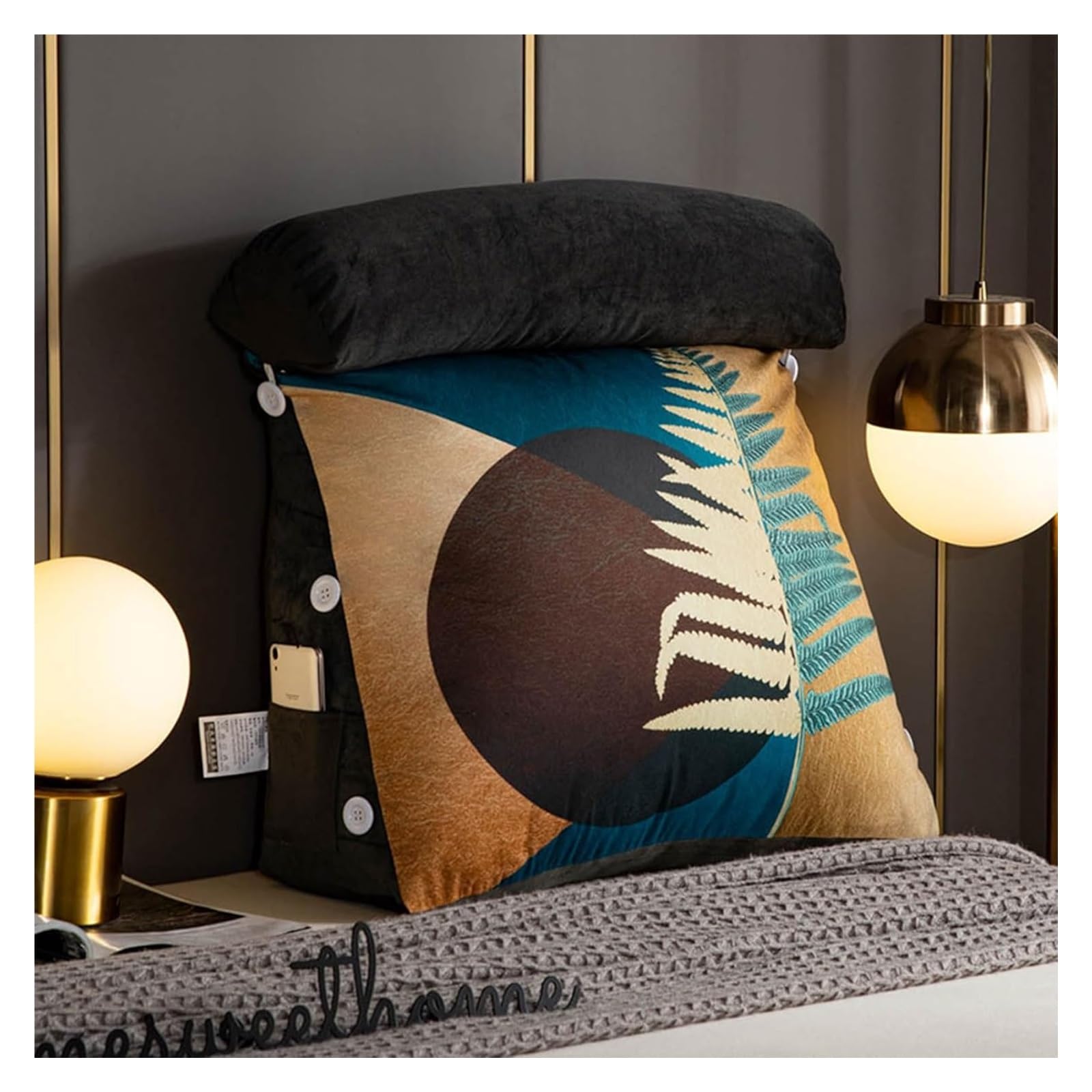 YKMYXZ support pillow， Shredded Memory Foam Headboard Bolster Support Bed,Sofa,Chair Ergonomic For Gaming(Sunset Tree,40x40x20cm)