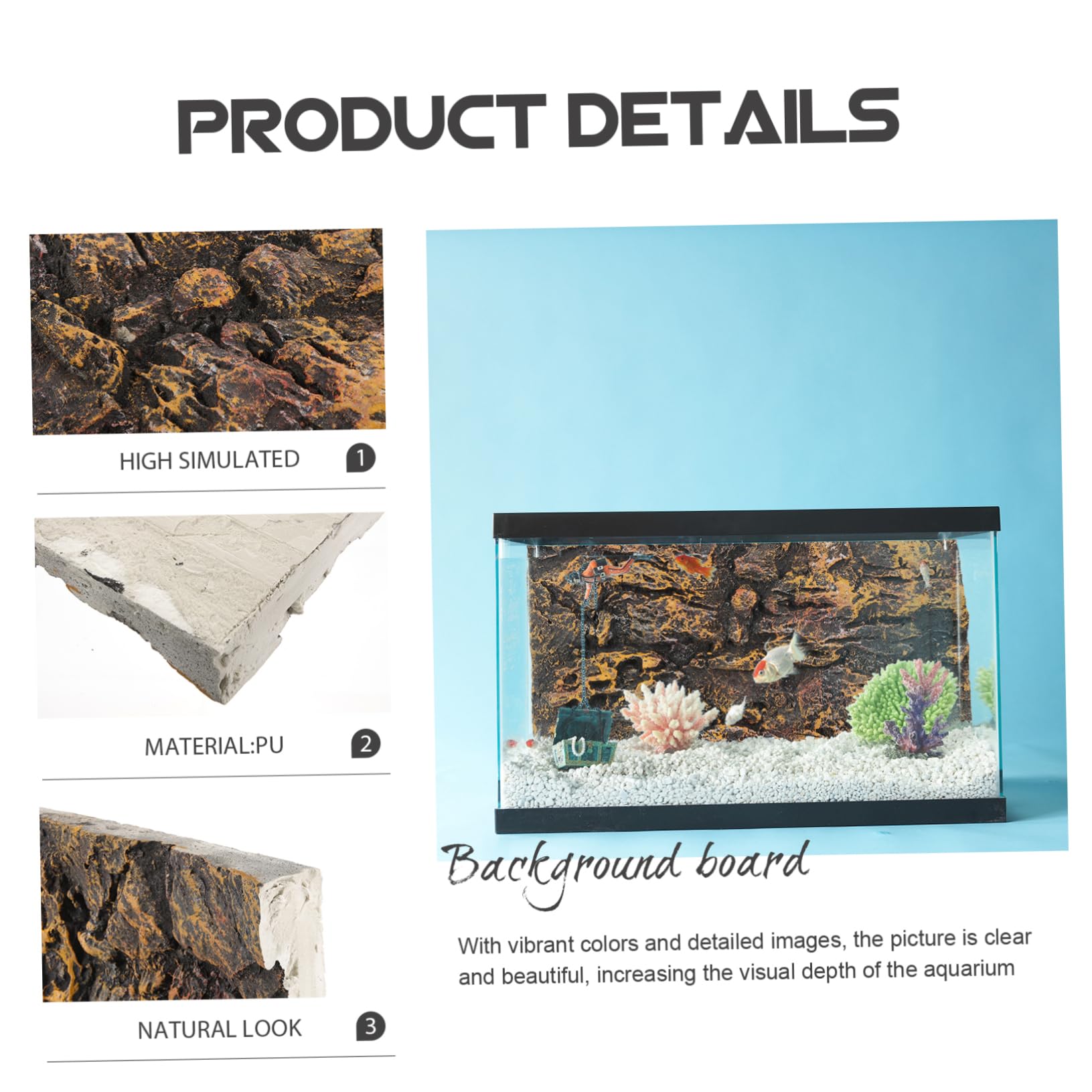 Abaodam 10piezas Fondo Decorativo para Acuarios y Terrarios Diseño De Rocas para Tanques De Reptiles y Peceras Fácil Instalación Resistente Olores para Tortugas y Reptiles