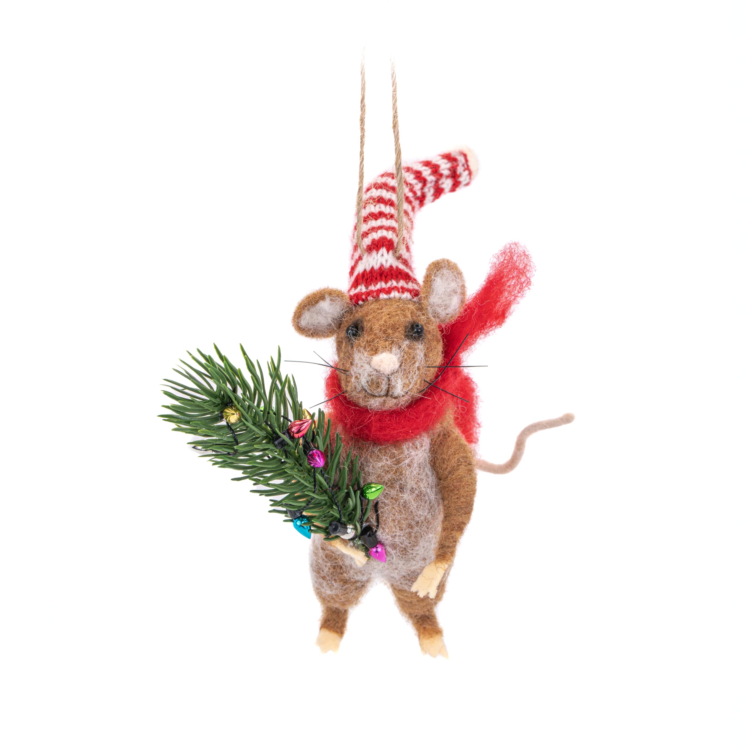 Sass & Belle Sass And Belle The Christmas Tree Shopping Mouse Felt Decoration