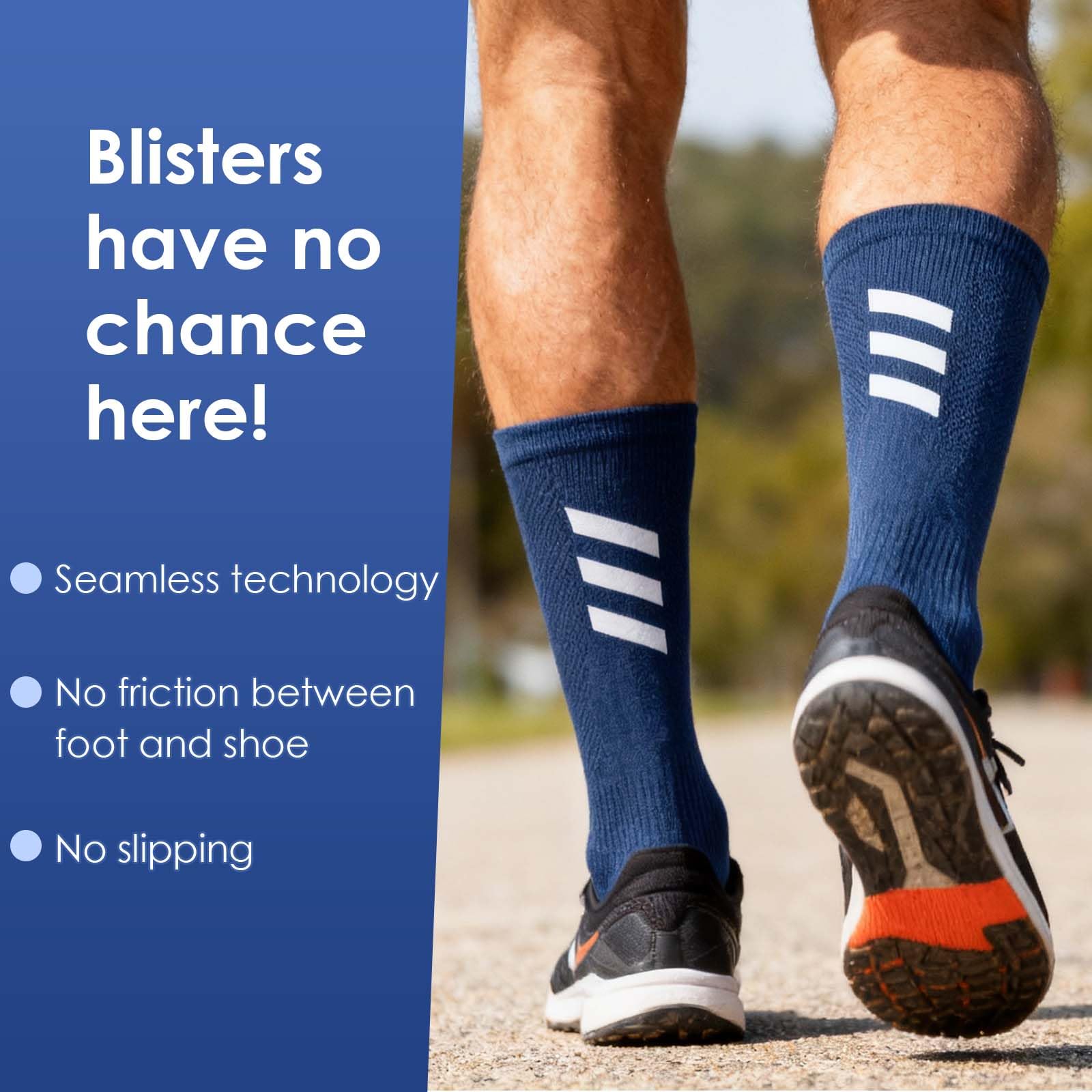 Chaussettes de Compression pour Hommes 40-44, Chaussettes Cyclisme Respirantes, Chaussettes Techniques Sport Longues Sans Coutures