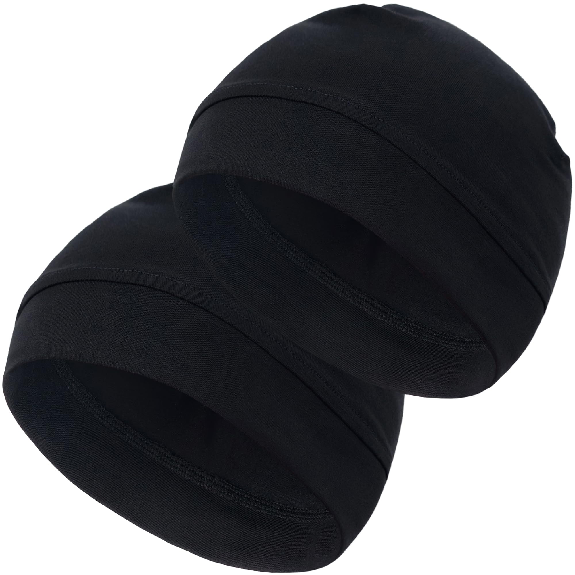 Simapu Cotton Skull Cap Skull Caps for Men Women 2-Pack Lightweight Beanie Cycling Breathable Helmet Liner Sleep Hats