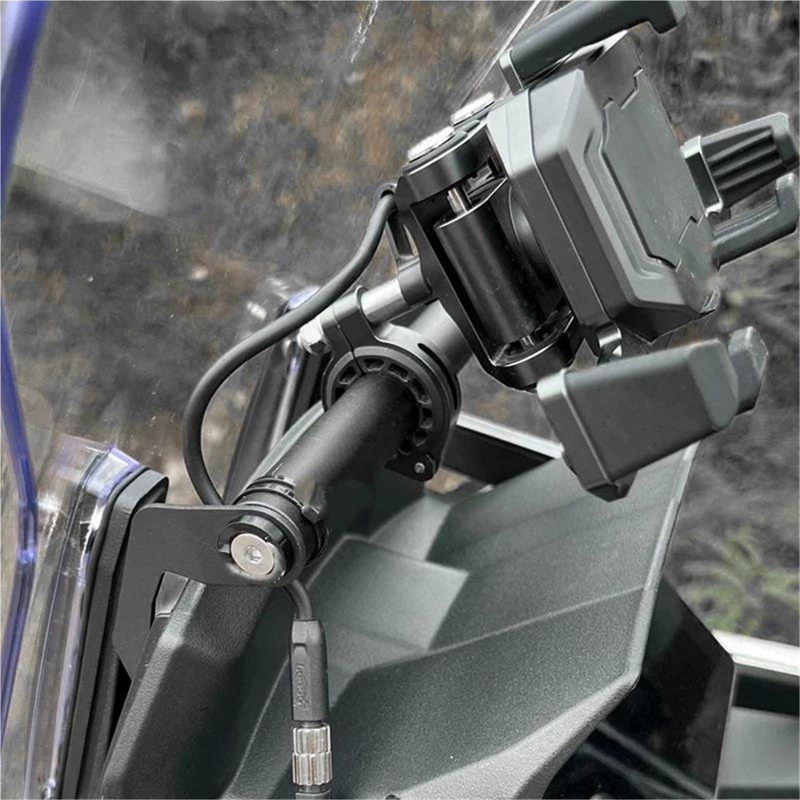 GPS Antivibración Soporte Barra Soporte Adaptador De Navegación para Teléfono Móvil Motocicleta para ZONTES 703F F703 ZT703F, Extensión Multifuncional para Manillar(22 mm)