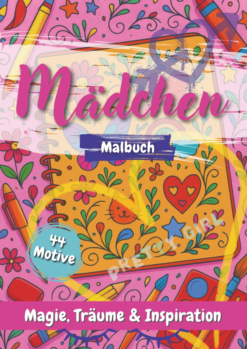 Mädchen Malbuch: A4 Format, einseitig bedruckt