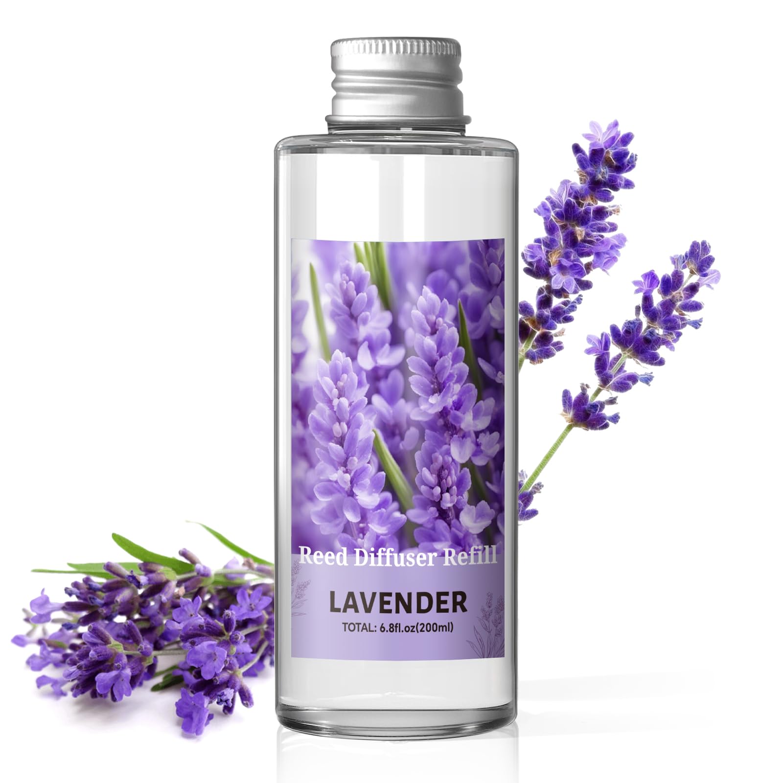 SCENTORINI Difusor De Fragancia para Habitación Lavanda 200ML Recambio De Aceite Esencia, Ambientadores De Hogar Fragancia Duradera para El Hogar, Baño y Decoración De Habitación