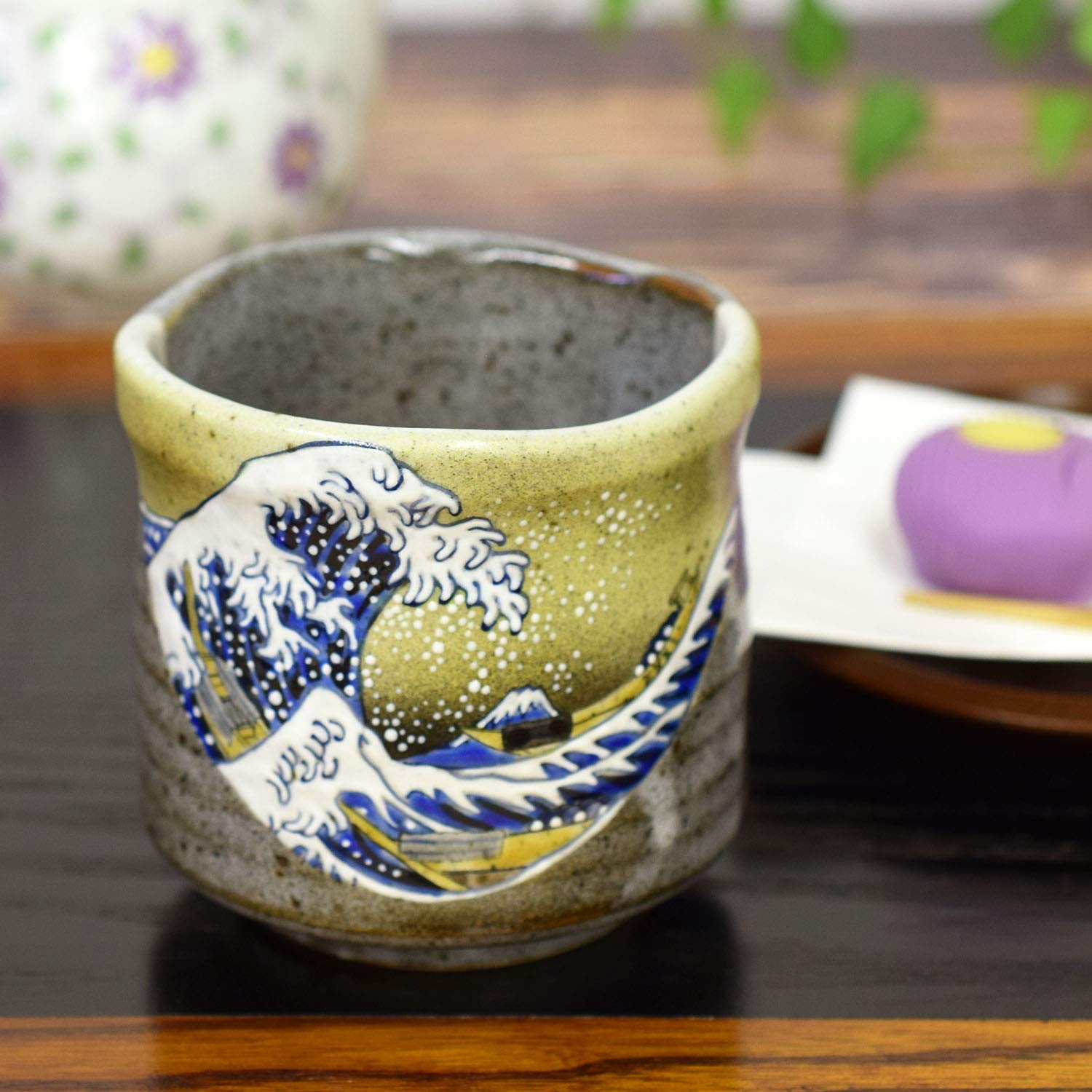 湯呑み茶碗 Amazon.co.jp: 和座の蔵 大きい 湯呑み 九谷焼 湯のみ 北斎 神奈川沖浪