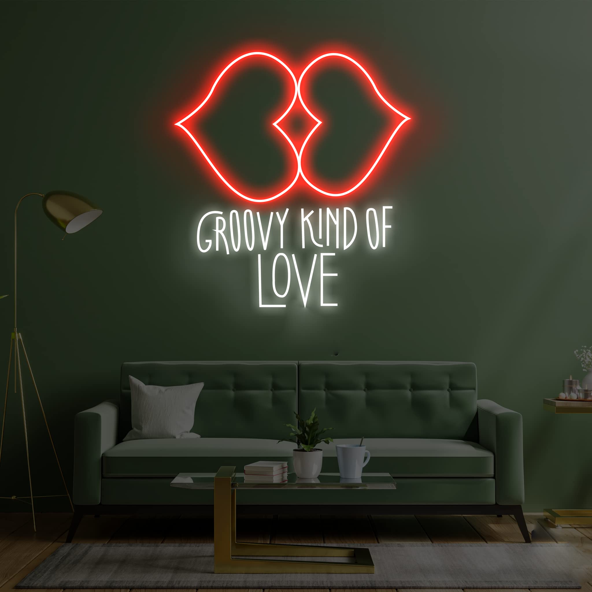 BeamBoxx Groovy Kind of Love Neon Sign Light, Wide Application for Wall Decor at | Neon Lights for Bedroom | Neon Wall Signs | Game Room Decor | Party | Bar Neon Dcor (Pack of 1, Multi)