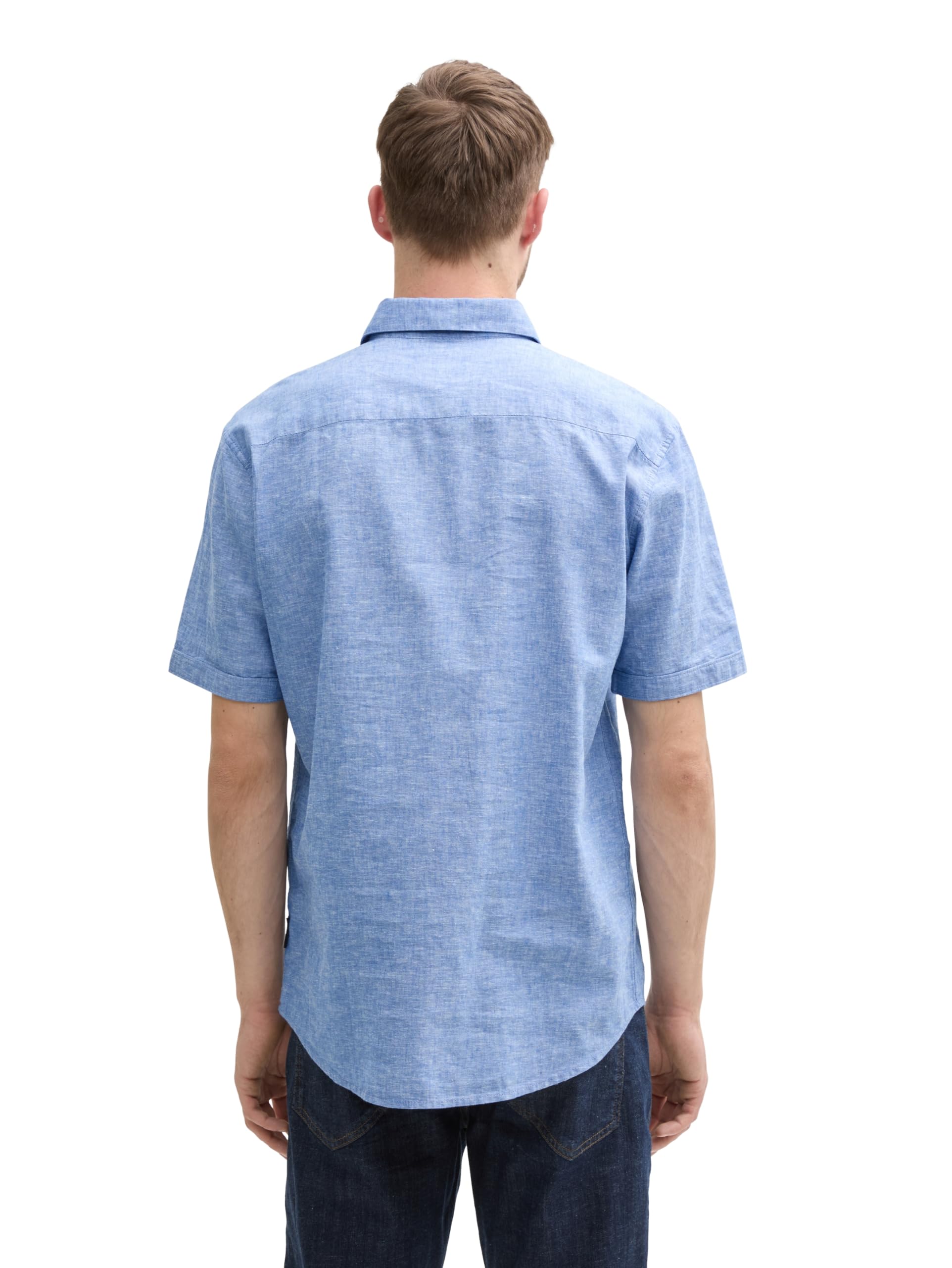 Tom Tailor Herren 1045098 Hemd, 37199 - Sapphire Blue Chambray, S EU – Ansicht 2