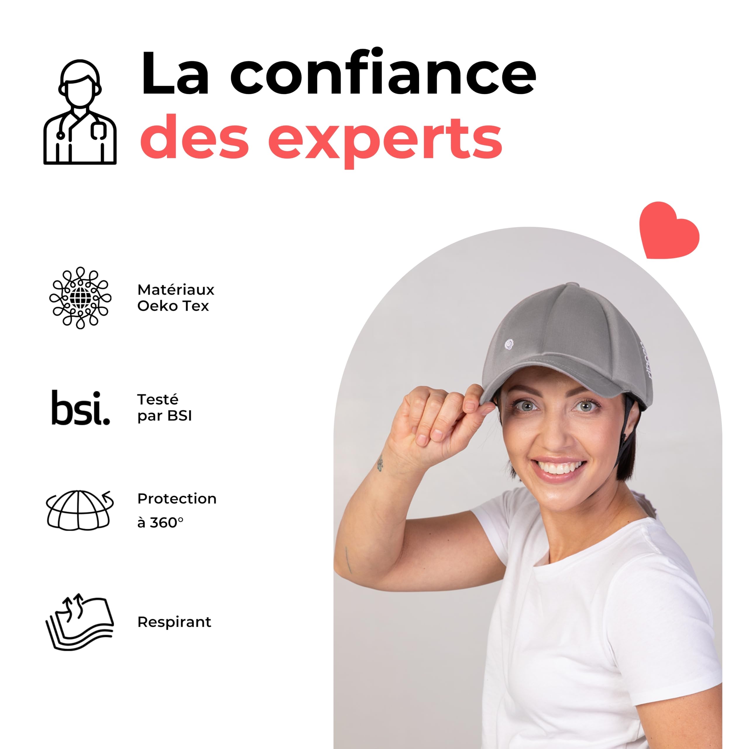 Ribcap Casquette Baseball Platine | Casque Souple pour épilepsie et Chutes