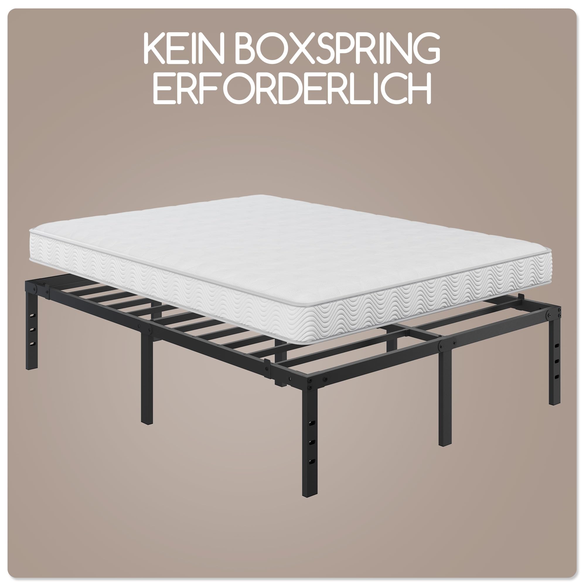 Yaheetech Bettrahmen 36cm H Metallbett mit Lattenrost – Bild 9