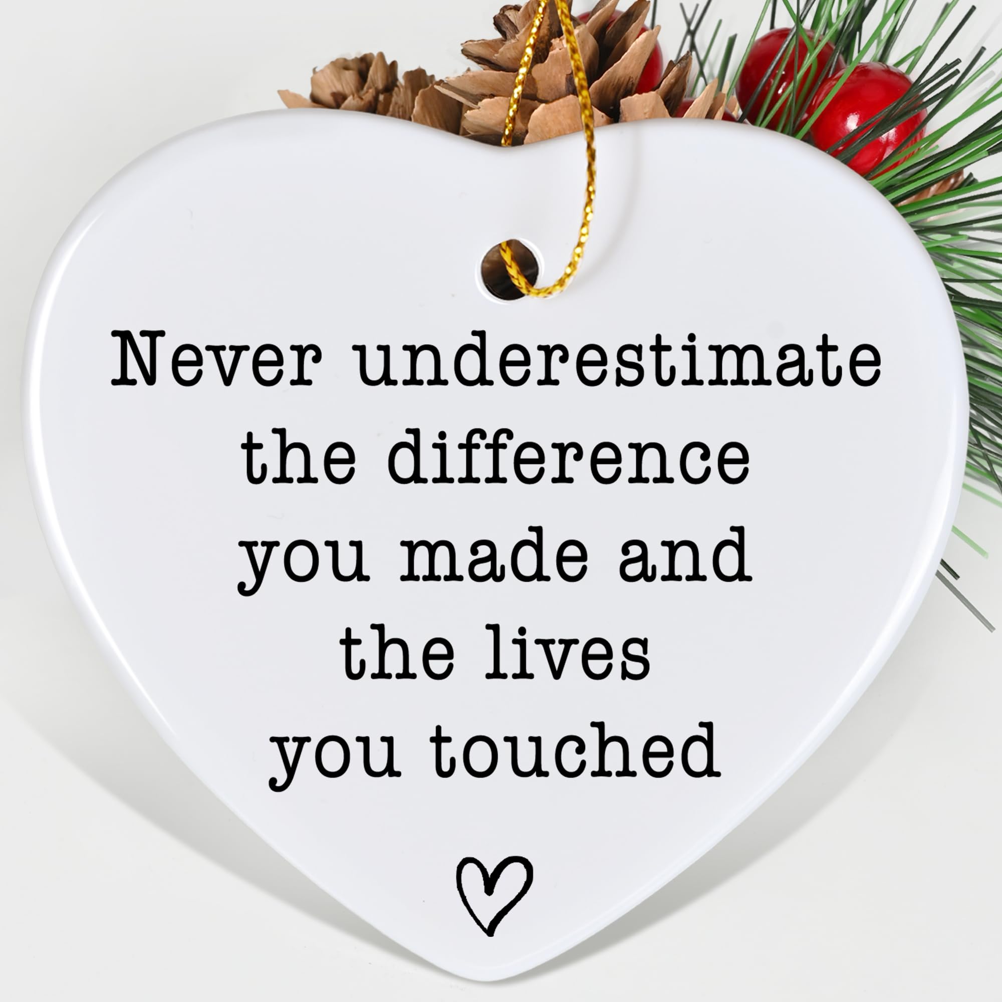 Jocidea Positive Quote Keepsake - Thinking of You Gift - Tough Times Gift - Ceramic Heart Keepsake - Thank You Present