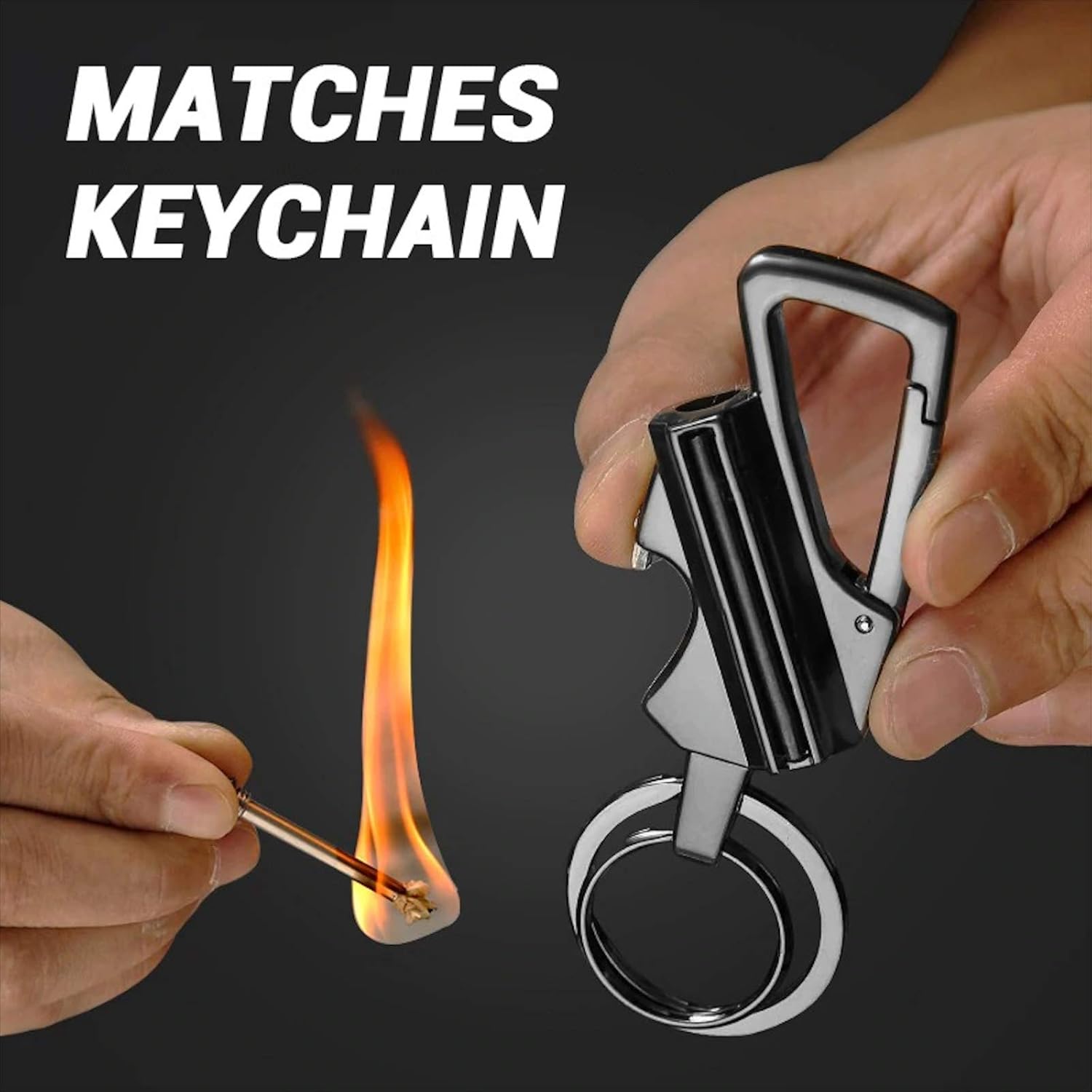Everlasting Flint Match, Permanent Match Bottle Opener Metal Keychain, Reusable Survival Fire Starter Lighter, Emergency Waterproof Striker Stick Kit : Sports & Outdoors