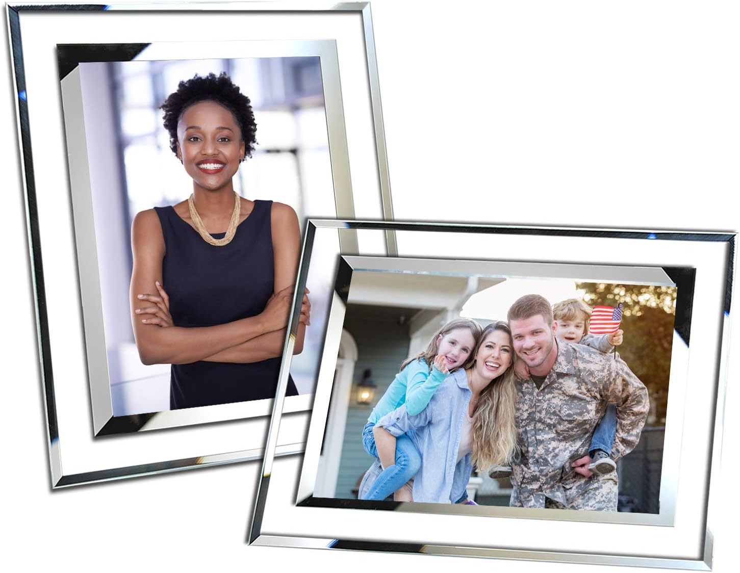 SIMON'S SHOP 4 Pack Picture Frames 8.5 x 11 Frames for Certificates and Awards 8 1/2 x 11 Wall and Tabletop Frame Set, Clear with Silver Trim : Everything Else