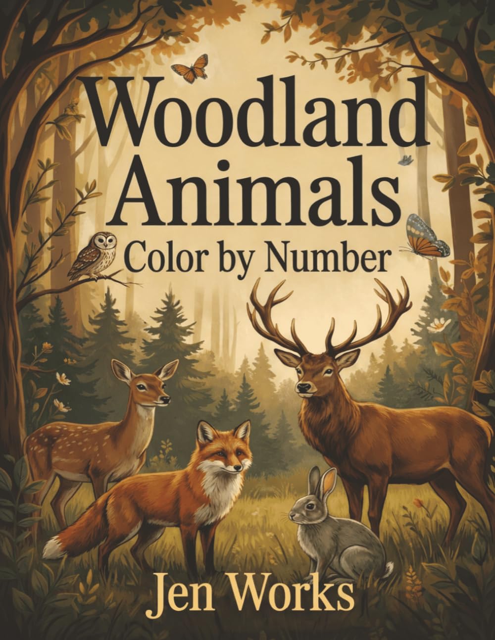 Woodland Animals Color by Number: A Relaxing Coloring Journey Through Forest Wildlife