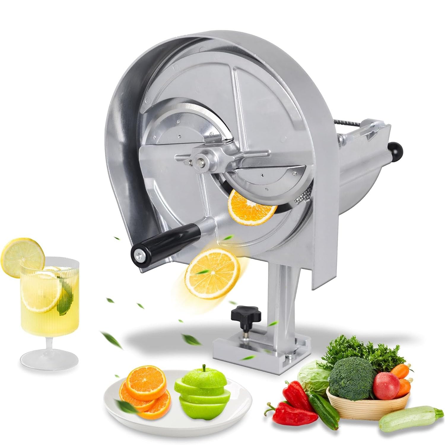 Trancheuse de légumes robuste pour restaurant, épaisseur réglable de 3 à 12,7 mm, grande goulotte d'alimentation, facile à nettoyer, coupe-pommes de terre et oignons pour cuisine