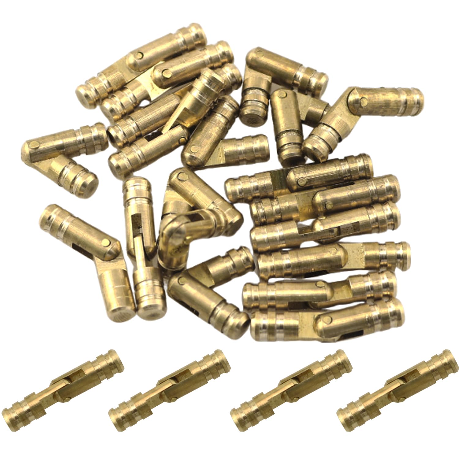 DZS Elec20PCS Pure Copper Folding Removable Hinge 4x20mm Hidden Hardware Hinge Cylindrical Hinge Gift Box Support for Jewellery Safe Deposit Box Cabinet Door Barrel Hinge
