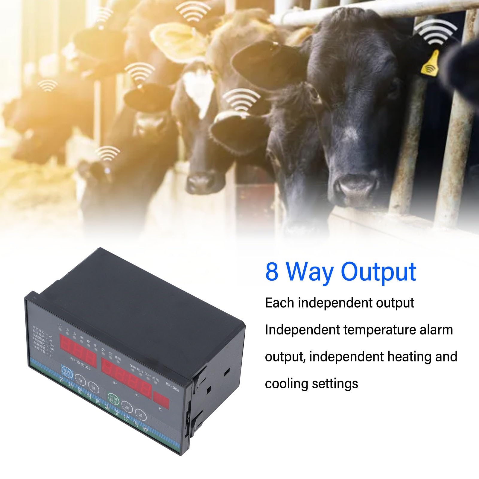 Termostato Digital, Ajuste de Calefacción y Refrigeración, Controlador de Temperatura Digital de 110-230 V para Agricultura de Invernadero