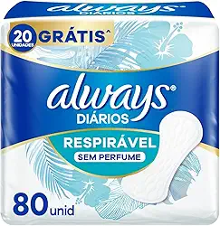 Protetor Diário Always Respirável - 80 unidades