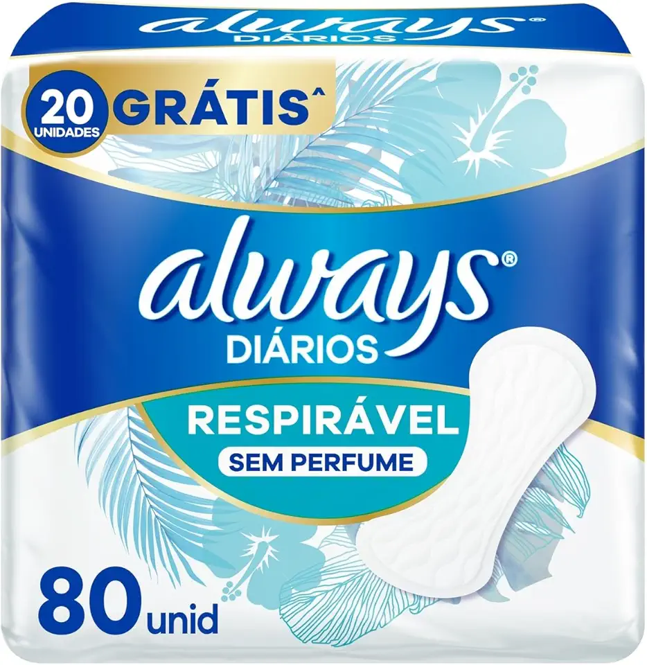 Always Protetor Diário Respirável Sem Perfume 80 Unidades
